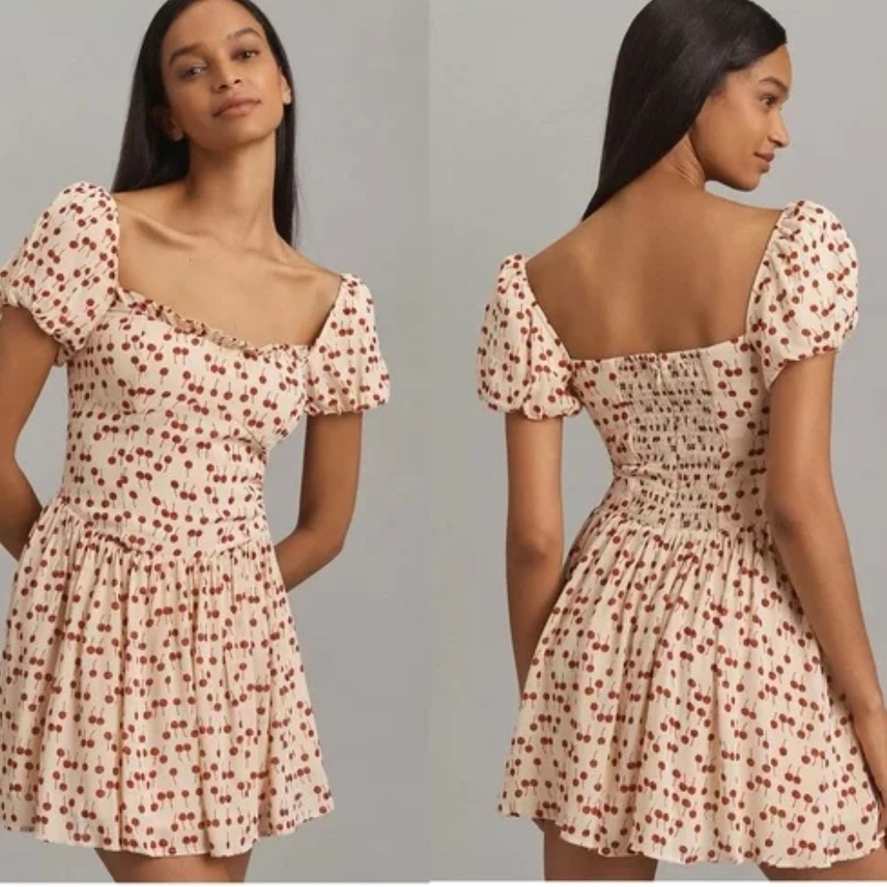 Reformation Davonne Cherry Mini dress up